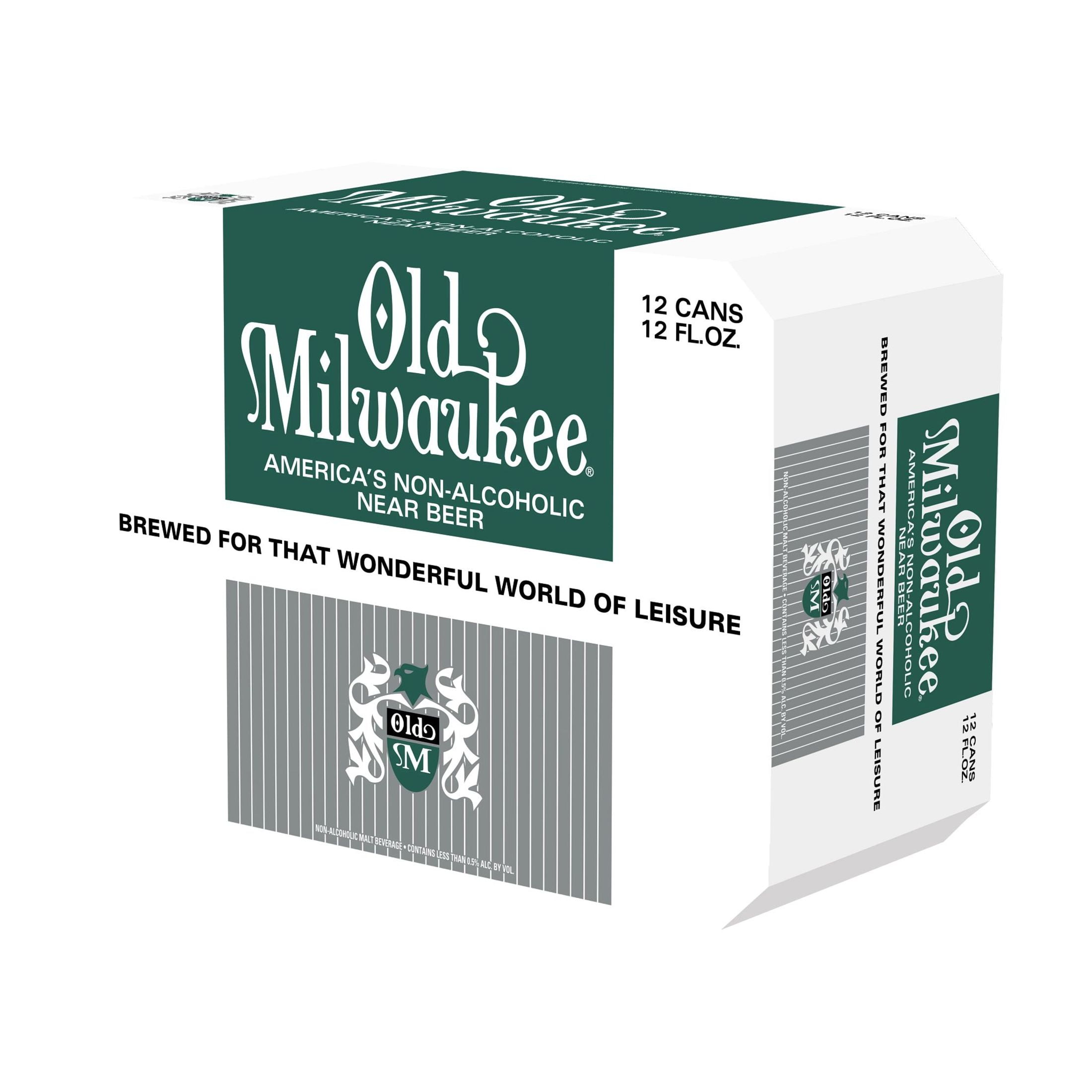 Old Milwaukee Non Alcoholic Beer, Domestic Non Alcoholic, 12 pack, 12 fl oz Cans, 0.4% ABV