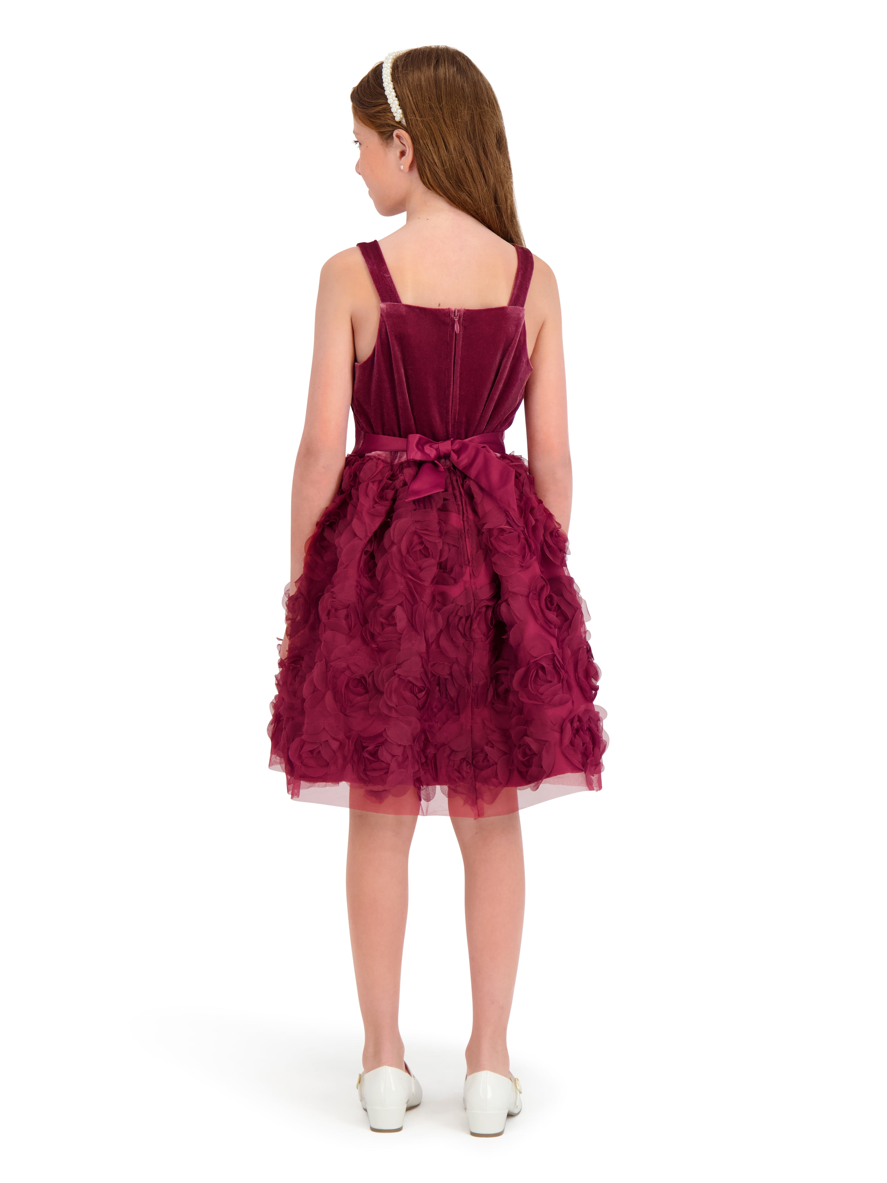 Kensie Girl Velvet Glitter Rosette Tank Dress, Sizes 4-16