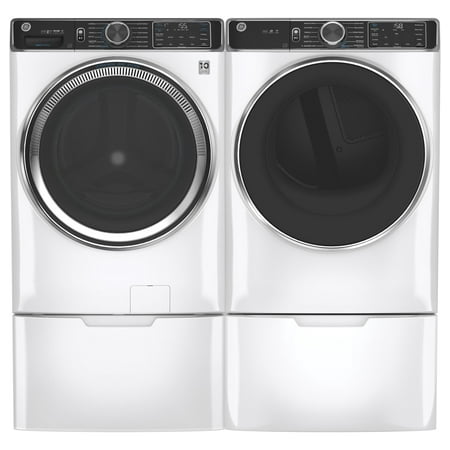 GE - 5.0 Cu Ft High-Efficiency Stackable Smart Front Load Washer w/UltraFresh Vent, Microban Antimicrobial & 1-Step Wash+Dry - White