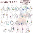 thumbnail image 5 of Beautlace Butterfly Initial Necklace,925 Sterling Silver A-Z Letter Birthstone Butterflies Pendant Personalized Necklace Gifts for Women, 5 of 9
