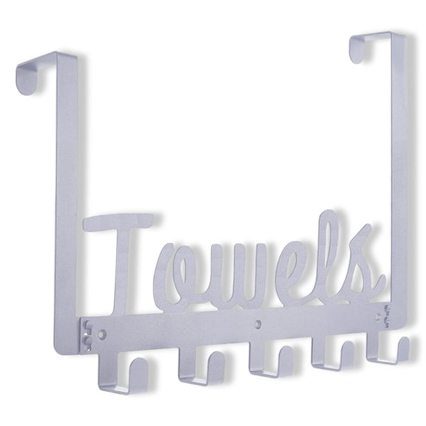 Wosthever Colgador de toallas para puerta, organizador impermeable, ganchos de aleación de acero, decoración a prueba de herrumbre, ropa Almacenamiento y organización del hogar