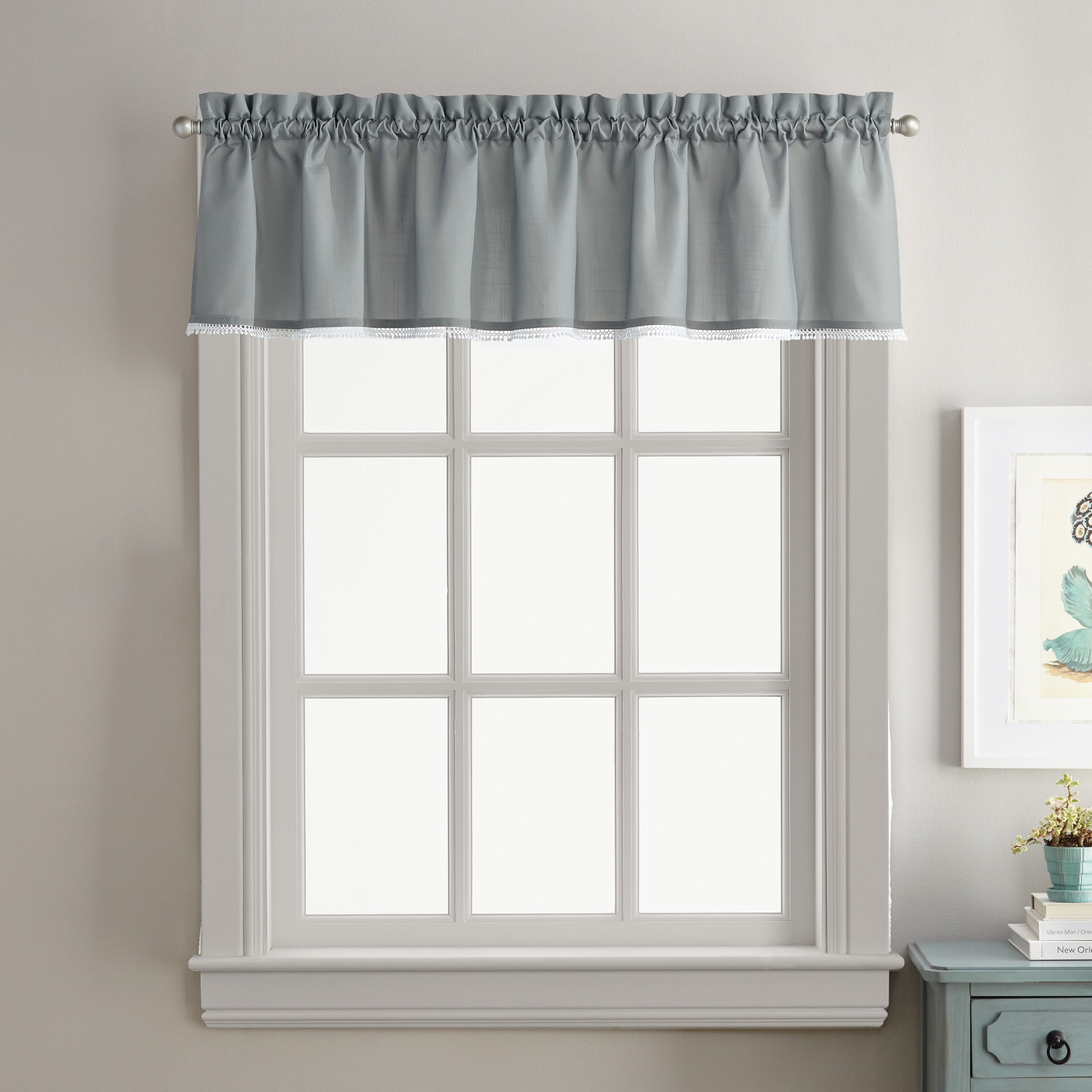 CHF Chloe Tailored Valance Grey, 56" X 14"