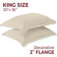 thumbnail image 2 of Mellanni Pillow Shams Set of 2, Decorative Pillow Cases with 2" Flange, King, Beige, 2 of 5