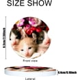 thumbnail image 2 of Car Coasters 6 Pack Stone Car Cup Holder Cat in The Basket Absorbent Drink Car Coaster Ceramic Set Small 2.56 inch Cup Coasters, 2 of 6