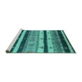 thumbnail image 2 of Ahgly Company Machine Washable Indoor Rectangle Oriental Turquoise Blue Industrial Area Rugs, 5' x 8', 2 of 4