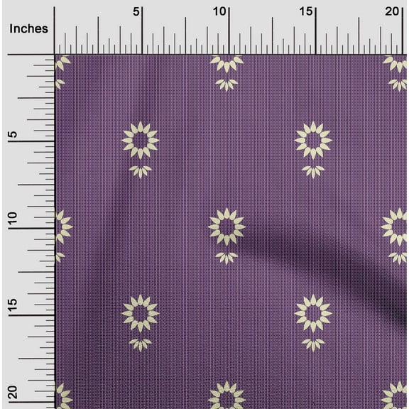 oneOone Organic Cotton Poplin Twill Fabric Stripe & Floral Artistic Decor Fabric Printed BTY 42 Inch Wide