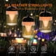 thumbnail image 2 of FloreceBien - Cadena de luces para exteriores de 52 pies con 16 bombillas LED, luces de patio impermeables con 8 modos de iluminación, luces colgantes para exteriores para jardín, patio, balcón y, 2 of 8