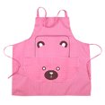 thumbnail image 1 of Graflsoa Stylish Bear Print Kitchen Apron with Stripes - Durable, Adjustable, and Spacious Pocket for Cooking and Baking - Rose Red Polyester Design, 1 of 7