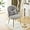 Grey-plush, variant on Wubio Petal Makeup Vanity Chair with Back,Flower Cute Girls Desk Chair Comfy No Wheels,Modern Dining Chair,Small Accent Chair with Adustable Gold Legs&Bow Pillow for Home Office,Bedroom,Velvet,Purple