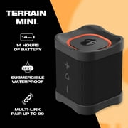 Skullcandy Terrain Mini XT Wireless Speaker, Portable, IPX7 Waterproof, 14-Hour Battery, True Wireless Stereo, Nylon Wrist Strap, Black