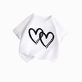 thumbnail image 3 of Baby Clothes for Girls Cute Graphic Girls Shirts Round Neck Short Sleeve T Shirt Soft Stretch Cotton for School White 8-9 Years, 3 of 5