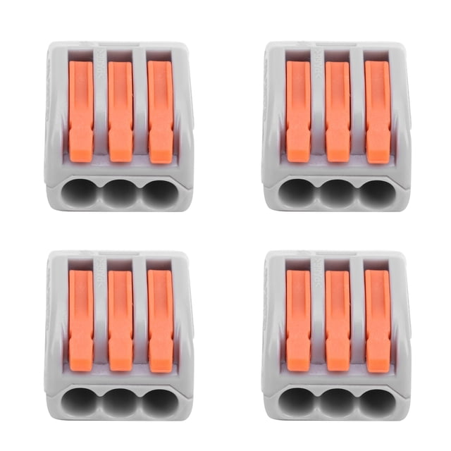 Conector De Cableado De Empuje Terminal De Cable 100 PCS Tamaños Compactos Retardante De Llama Con Orificios De Prueba Para Prensado De Cables Eléctricos ANGGREK Eléctricas