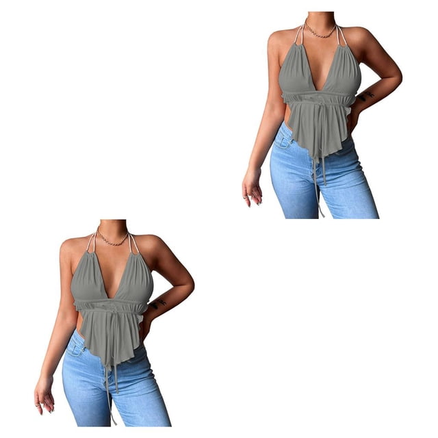 Chaleco de mujer Minnieouse Gris S Sin mangas sexy camisola de verano