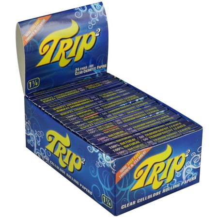 Clear Rolling Papers - 24PK DISPLAY - Trip2 Clear Rolling Papers - 1 1/4