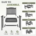 thumbnail image 4 of FUNDAZE All-Weather HDPE Double Patio Chair with 2-Tier Table & Umbrella Hole, Outdoor Conversation Set for Garden, Poolside, Balcony, Gray, 4 of 9
