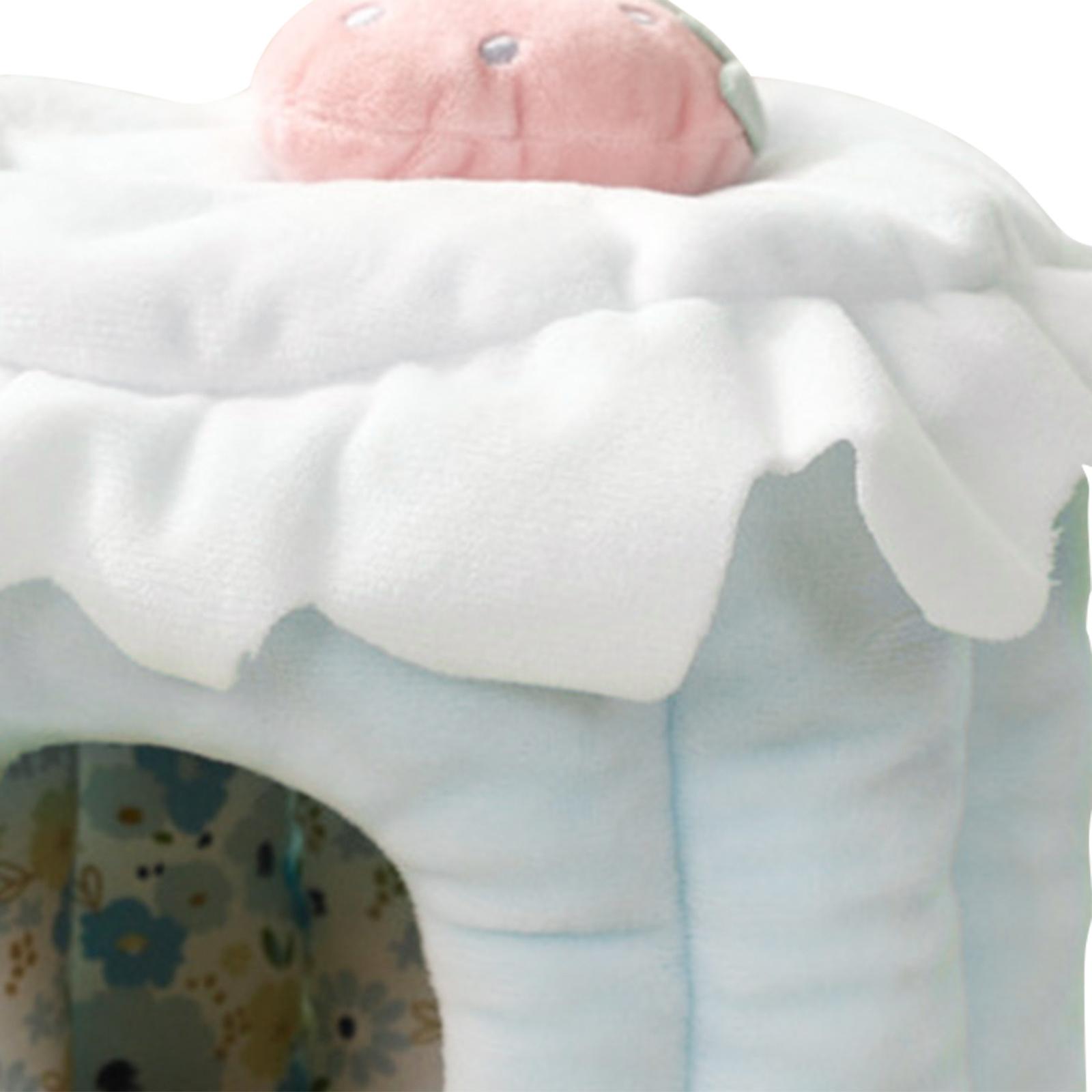 perfeclan Hamster House, Guinea Pig Hideout Cute Sleeping Warm Cave Guinea Pig House for Hedgehogs Hamster Ferrets Small Animal s Blue S