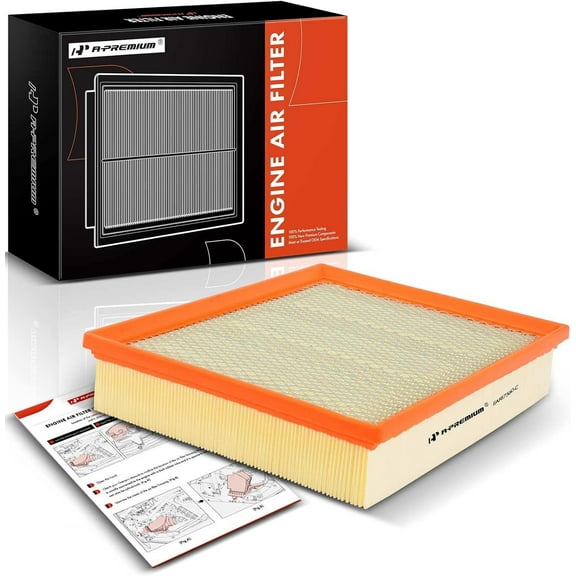 A-Premium Engine Air Filter Compatible with Cadillac, Chevy & GMC Models - Silverado 1500 2500 3500 HD, Avalanche, Suburban, Tahoe, Sierra 1500 2500 3500 HD, Yukon, Escalade - Replace# CA8756