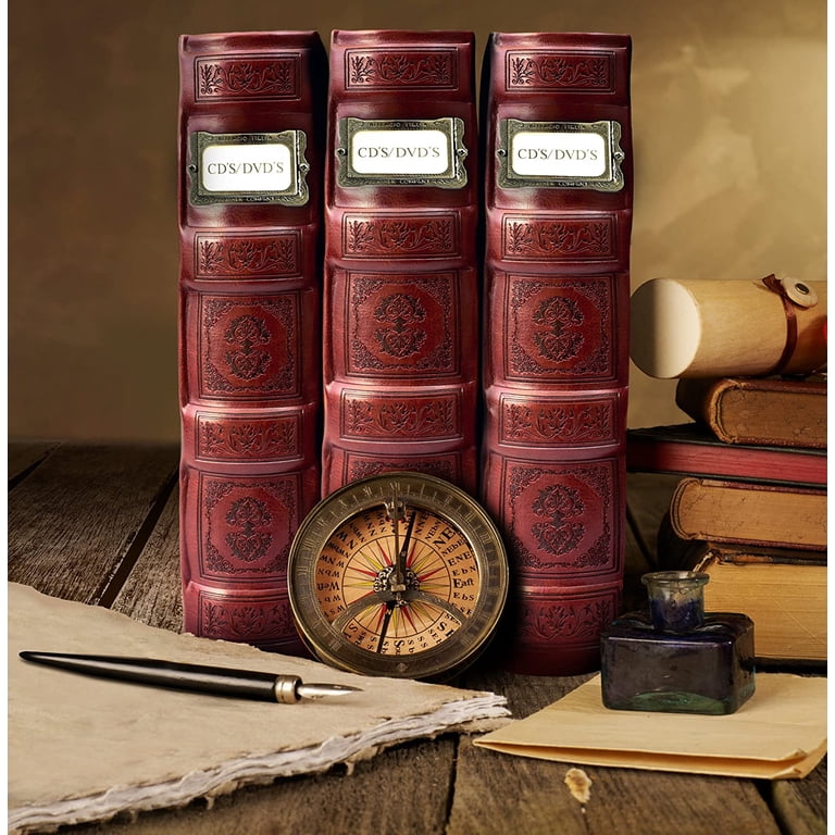 Bellagio-Italia Small CD/DVD Storage Binder, Crimson Red Leather