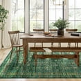 thumbnail image 5 of Wondo Floral Washable Rugs, 6x9 Area Rug for Living Room, Soft Large Boho Bedroom Rug, Botanical Non Slip Ultra Thin Floor Carpet for Dining Room Nursery Office, Green, 5 of 7