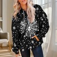 thumbnail image 3 of Uootdi Christmas Hoodies for Women Gift Fleece Christmas Classic Print Long Sleeve Sweatshirt Baggy Drawstring Pullover Winte r Warm Sweaters with Pocket, 3 of 7