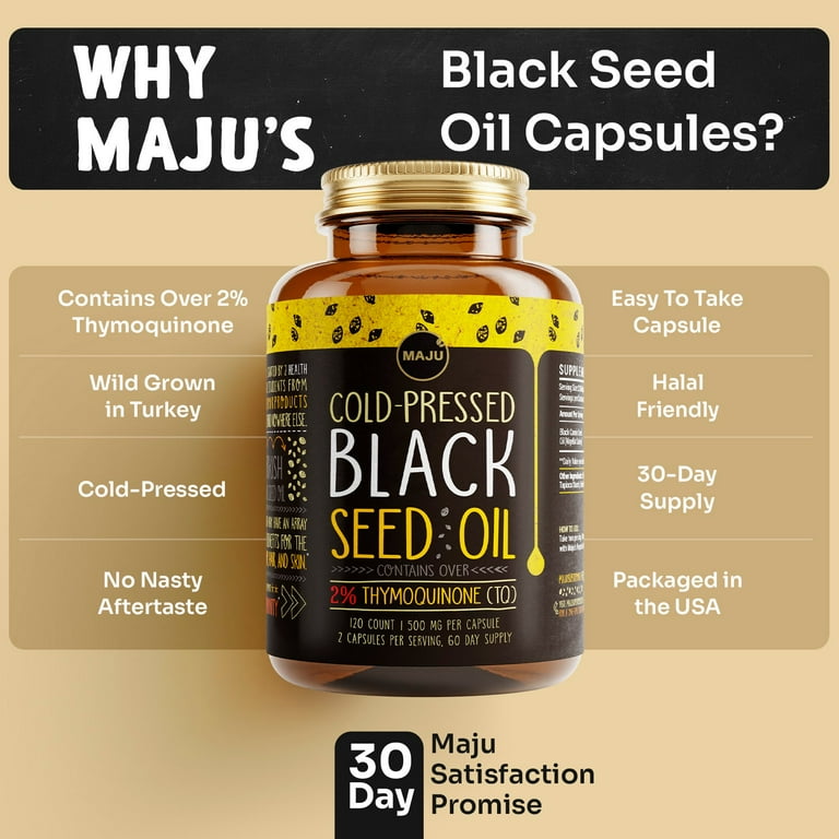 black seed oil and semaglutide MAJU's Black Seed Oil Capsules (120ct), Cold Pressed, High Thymoquinone  Nigella Sativa Gelcaps, Halal Friendly, 500mg Per Serving