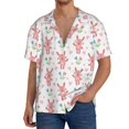 thumbnail image 1 of Fotbe Hello Rabbit Camisa Estampada de Manga Corta para Hombre, Casual de Verano, Estilo Playero, Sin Arrugas-4X-Large, 1 of 5