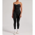 thumbnail image 3 of PISONIC Women Two Pieces Workout Set Tank Top Color Block High Waist Leggings Gym Work Outfits with Pockets, 3 of 7