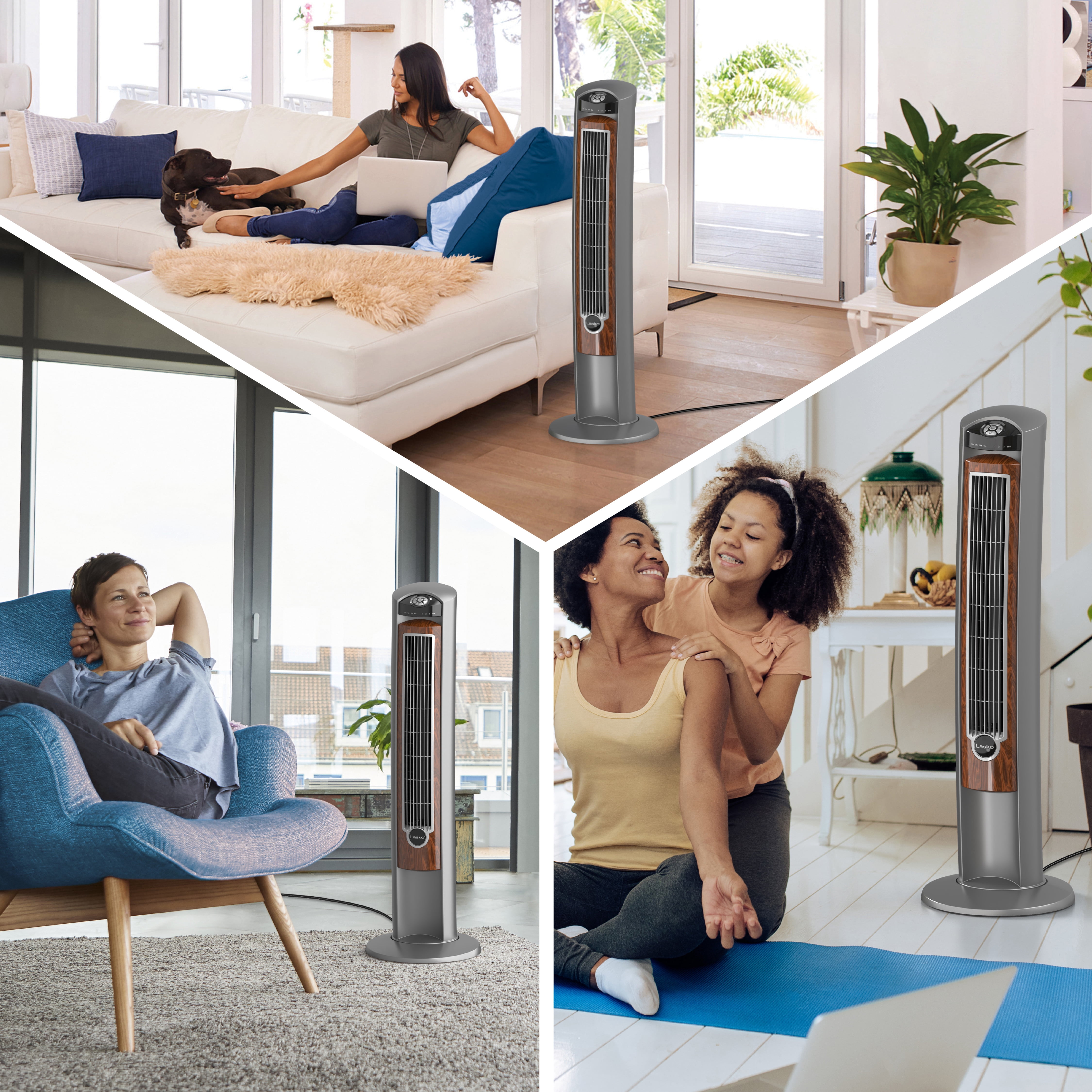 Lasko 42 Wind Curve Tower Fan with Ionizer and Remote, 2551, Silver -  Walmart.com