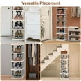 thumbnail image 5 of 6 Tier Foldable Shoe Rack Vertical Shoe Organizer Narrow Shoe Rack for Small Spaces Space Saving Free Standing for Corner Entryway Hallway Bedroom, 5 of 8