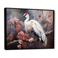 thumbnail image 2 of Designart "Redcrowed Crane China Art painting II" Animals Floater Framed Canvas Print, 2 of 7