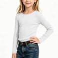 thumbnail image 4 of Bixock Toddler Girls Long Sleeve Shirts,Kids Crewneck Pullover Tops Solid Color Ribbed Knit Layering Top Girls Shirt for Everyday Casual Out Girls Clothings, 4 of 7