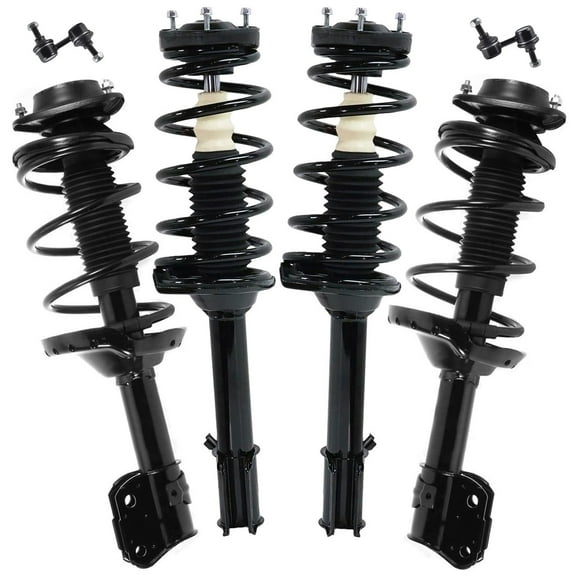 Detroit Axle - 6pc Struts Sway Bars for 2004 2005 Subaru Forester, 4 Complete Front Rear Struts with Coil Spring Assembly 2 Front Sway Bar End Links Replacement Suspension Kit