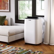 14,000 BTU (10,000 BTU DOE) Portable Air Conditioner Cools 700 Sq. Ft. with Dehumidifier and LCD Remote in White