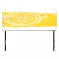 thumbnail image 3 of Yellow Headboard, Mandala Pattern Art Geometric Floral Style Oriental Illustration Print, Upholstered Decorative Metal Bed Headboard with Memory Foam, Full Size, Yellow White, by Ambesonne, 3 of 4