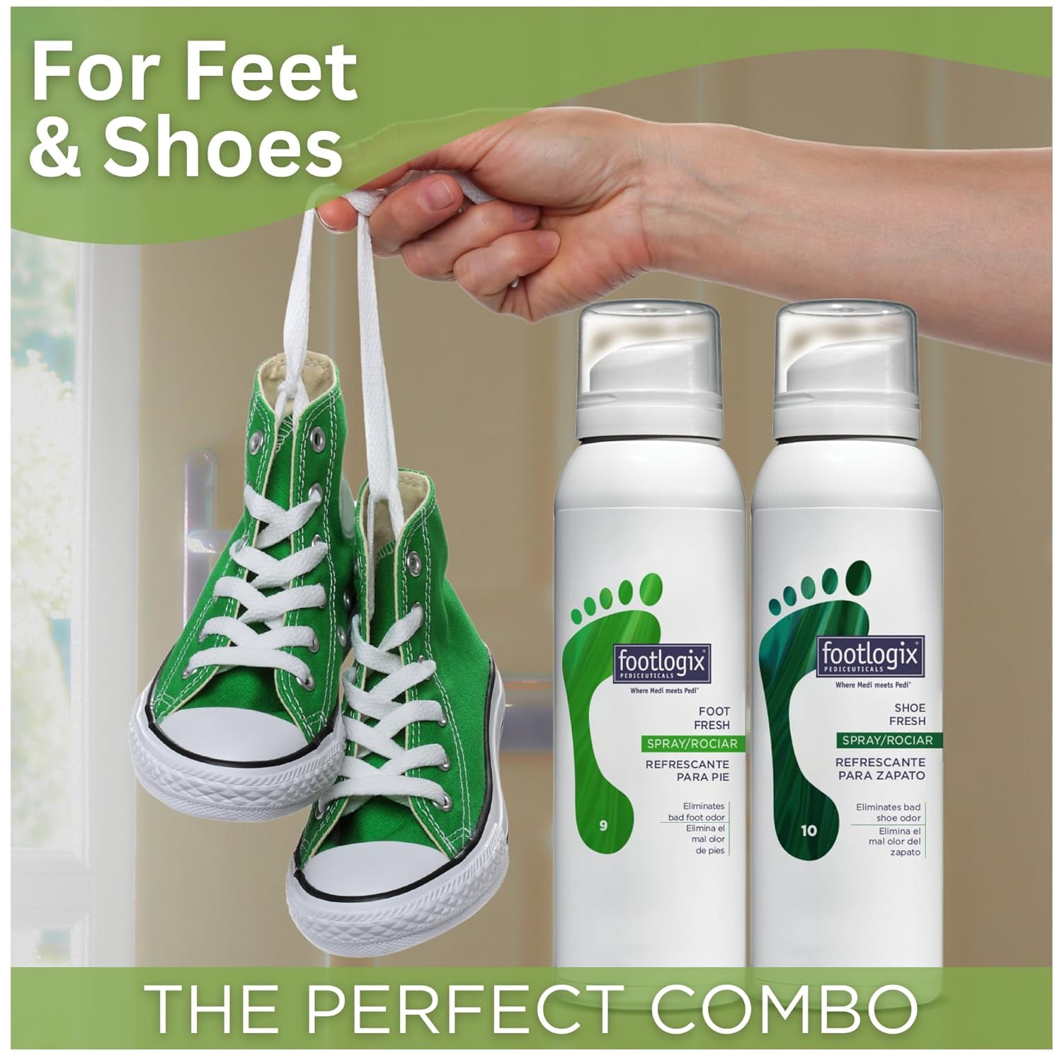 Footlogix Foot Deodorant Spray, 4.23 Fl Oz – Odor & Sweat Control, Refreshing Foot Mist for All-Day Freshness