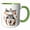 Green/White, variant on 3drose, Thanksgiving Malamute Dog Loves Thanksgiving Turkey, 11oz Mug