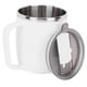 thumbnail image 5 of Taza de café de acero inoxidable de 400 ml, antiescaldaduras, con tapa, ideal para el hogar y la oficina, regalo ideal (blanco), 5 of 13