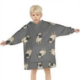 thumbnail image 3 of Cute Pug Puppies Blanket Hoodies for Kids 6-13YR Oversize Wearable Blanket Hoodies for Boys Girls Teens, 3 of 7