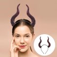 thumbnail image 2 of Diadema de cuerno de Halloween: Diadema de cuernos de diablo desmontable - Accesorios para el cabello de cosplay para decoraciones de fiesta de máscaras, 2 of 6