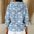 thumbnail image 5 of Women's Fashion Casual Christmas Print Pullover Long-Sleeve Hooded Sweatshirt, Festive Fall Winter Wear with Soft Fabric and Holiday Theme for Cozy Comfort,Sky Blue,XL, 5 of 5