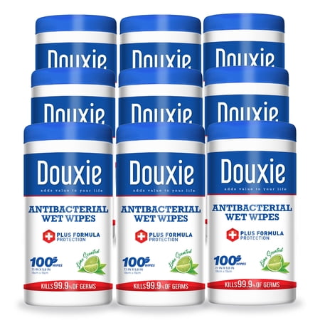 Douxie Wet Wipes 100 Ct. Cylinder Wet Wipes for skin (12 pk)