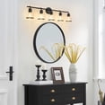 thumbnail image 5 of Deyidn Blck Bathroom Vanity Light Fixtures, 5 Light Bathroom Light Fixtures with Clear Glass Shade, 5 of 6