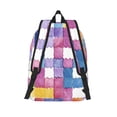 thumbnail image 4 of Casual Canvas Backpack Without Interlayer Large Capacity Stick Bag Design For Outdoor Shopping Office Outdoor Sports Aliceblue Colorful Houndstooth Hand-Drawn Sketch_2 Small, 4 of 7
