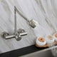 thumbnail image 2 of Grifo de cocina de acero inoxidable cepillado montado en la pared, grifo mezclador de fregadero giratorio de 360° para una limpieza versátil, 2 of 5