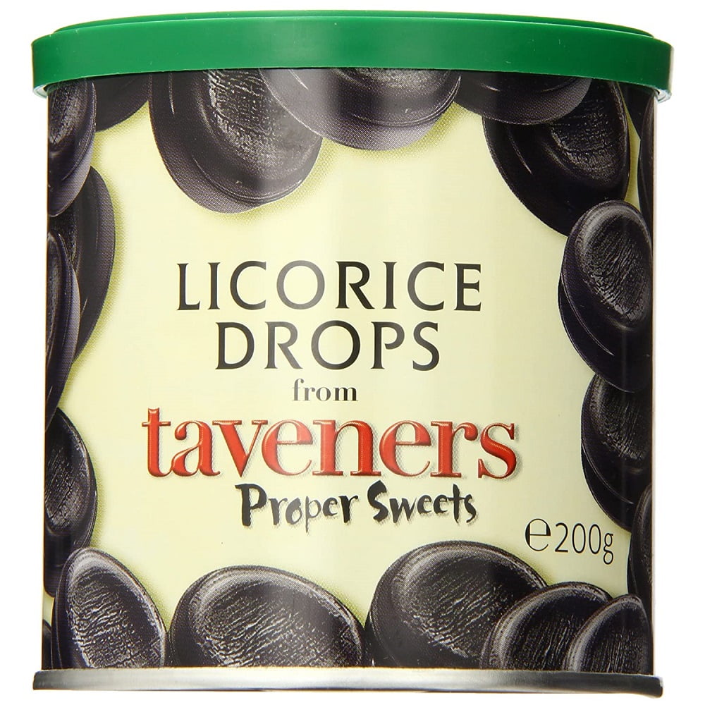 Taveners Licorice Drops Sweets 200g