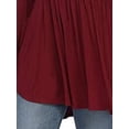 thumbnail image 2 of Cilcicy Women Plus Size V-Neck Button Pleated Solid Long Sleeve T-Shirt, 2 of 4
