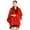 Red, variant on Ladies Autumn Winter Imitation Collar Hooded Womens Wraps Cape Woolen Coat Large Size Cardigan Red