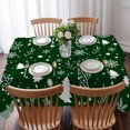 thumbnail image 3 of Green Christmas Table Cloth Waterproof Tablecloths, Xmas Tree Snowflakes Winter Holiday Tablecloth Dining Table Cover for Kitchen Party Tabletop Outdoor, Rectangle Tablecloth 60x84 Inch, 3 of 9