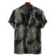 thumbnail image 2 of ICHUANYI Clearance Men Spring Summer Casual Slim Printed Short Sleeve Beach Shirts Top Blouse(Black, XL) Ichuanyi Ichuanyi, 2 of 5