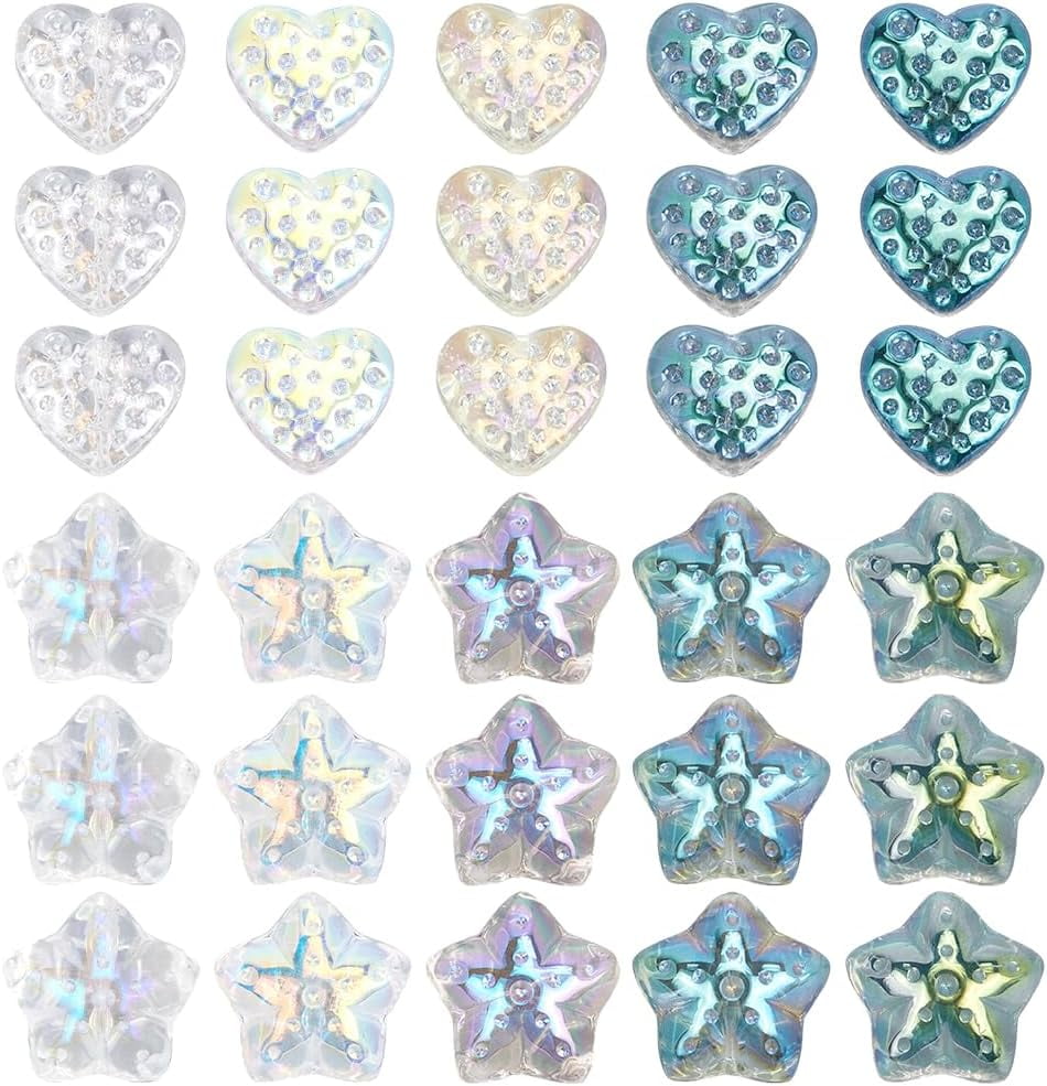 1set 120pcs 10 styles Electroplate Transparent Glass Beads sets Mixed color 15~16.5x13~17.5mm Hole: 1.2~1.4mm 12pcs/style
